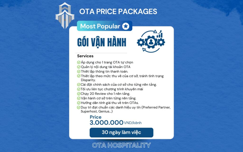 Gói vận hành kênh ota Gói vận hành kênh ota
