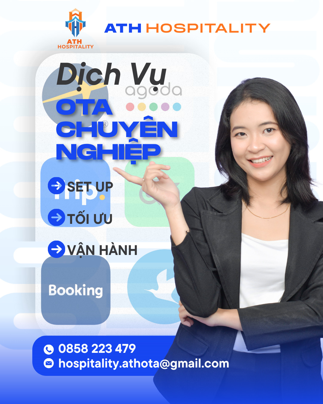QUẢNG CÁO TRỰC TUYẾN NGÀNH DU LỊCH: CHÌA KHÓA VÀNG BỨT PHÁ DOANH THU 2026 5 Dịch vụ setup OTA cho khách sạn của ATH Hospitality, hỗ trợ tối ưu và vận hành kênh